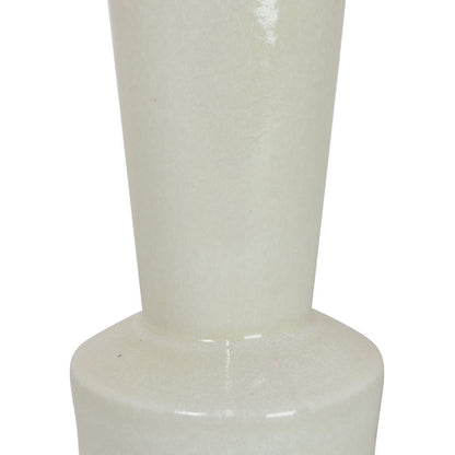 Ginny Decorative Vase with Slender Neck, Glossy White Ceramic 16 Inch