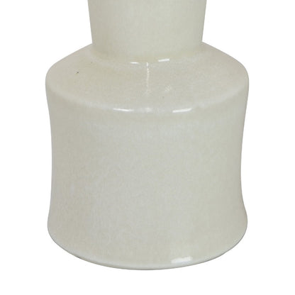 Ginny Decorative Vase with Slender Neck, Glossy White Ceramic 16 Inch