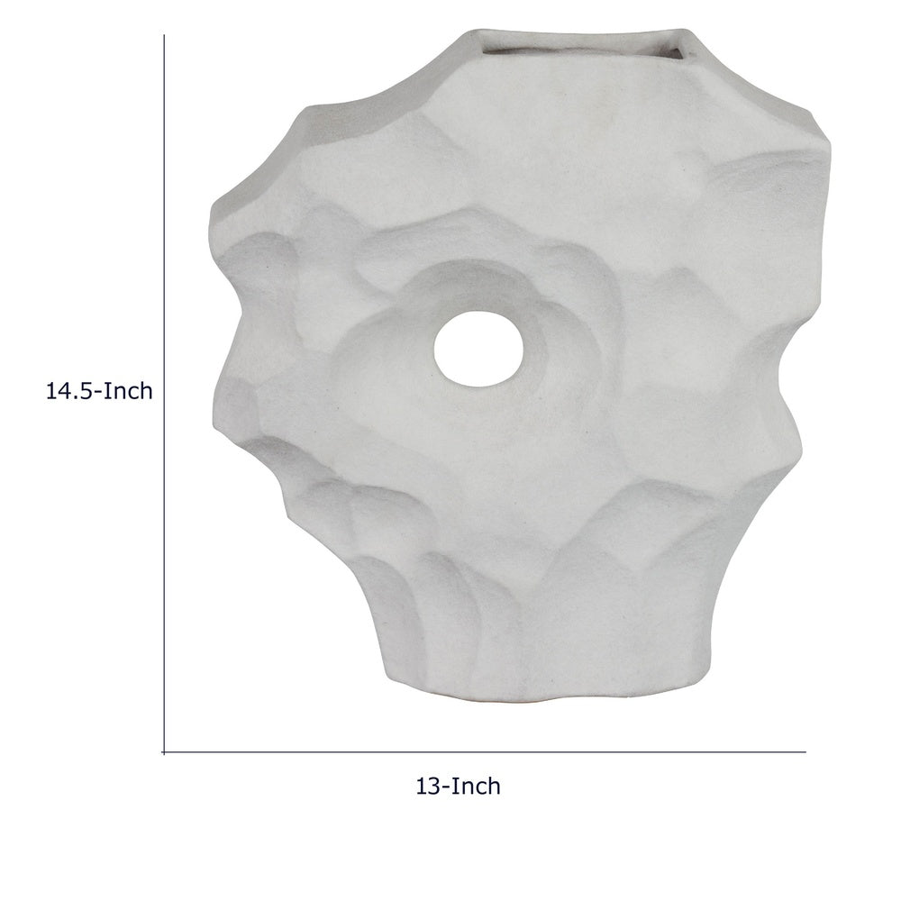 Joel Abstract Sculpted Vase with Textured Organic Form