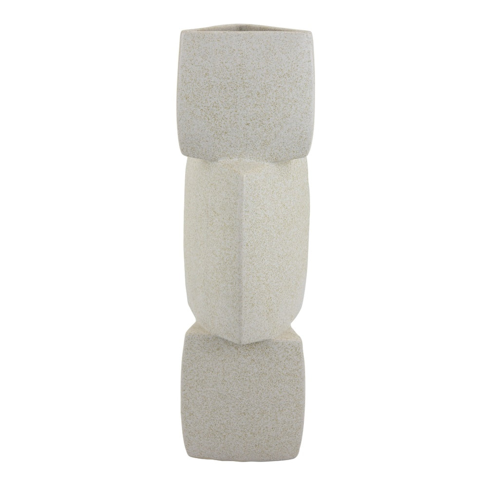 Emery Sculptural Vase with Geometric Details