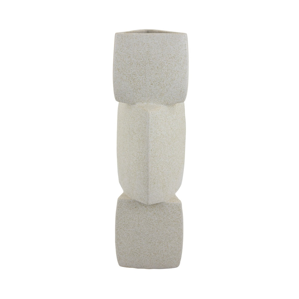 Emery Sculptural Vase with Geometric Details