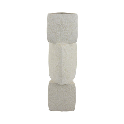 Emery Sculptural Vase with Geometric Details