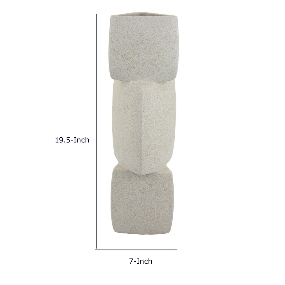 Emery Sculptural Vase with Geometric Details
