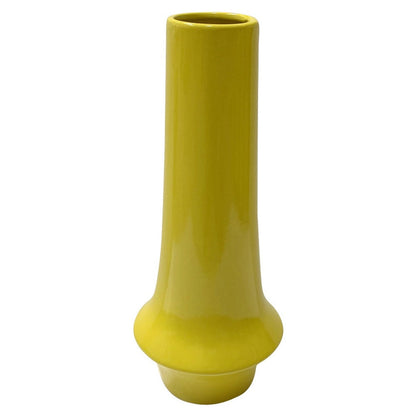 Ziva Tall Decorative Vase with Flared Base, Yellow Ceramic 16 Inch