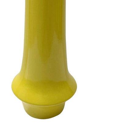 Ziva Tall Decorative Vase with Flared Base, Yellow Ceramic 16 Inch