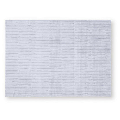 Worly 5x7 Medium Area Rug, Polyester Faux Fur, Subtle Stripe Gray