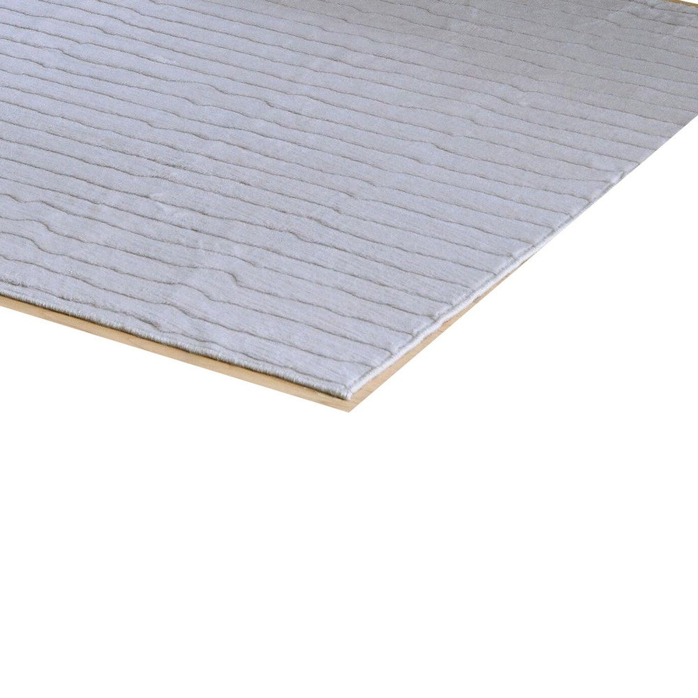 Worly 5x7 Medium Area Rug, Polyester Faux Fur, Subtle Stripe Gray