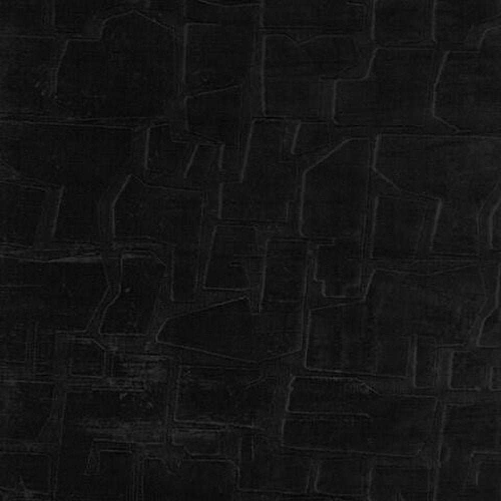 Giya Medium Area Rug, Abstract Black, 8mm Pile, Polyester Faux Fur