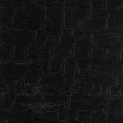 Giya Medium Area Rug, Abstract Black, 8mm Pile, Polyester Faux Fur