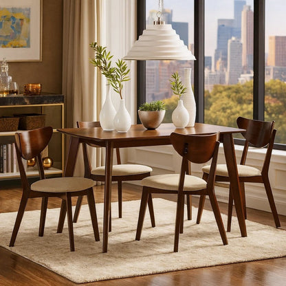 BM69305 Quaint Wooden Dining Table, Chestnut Brown