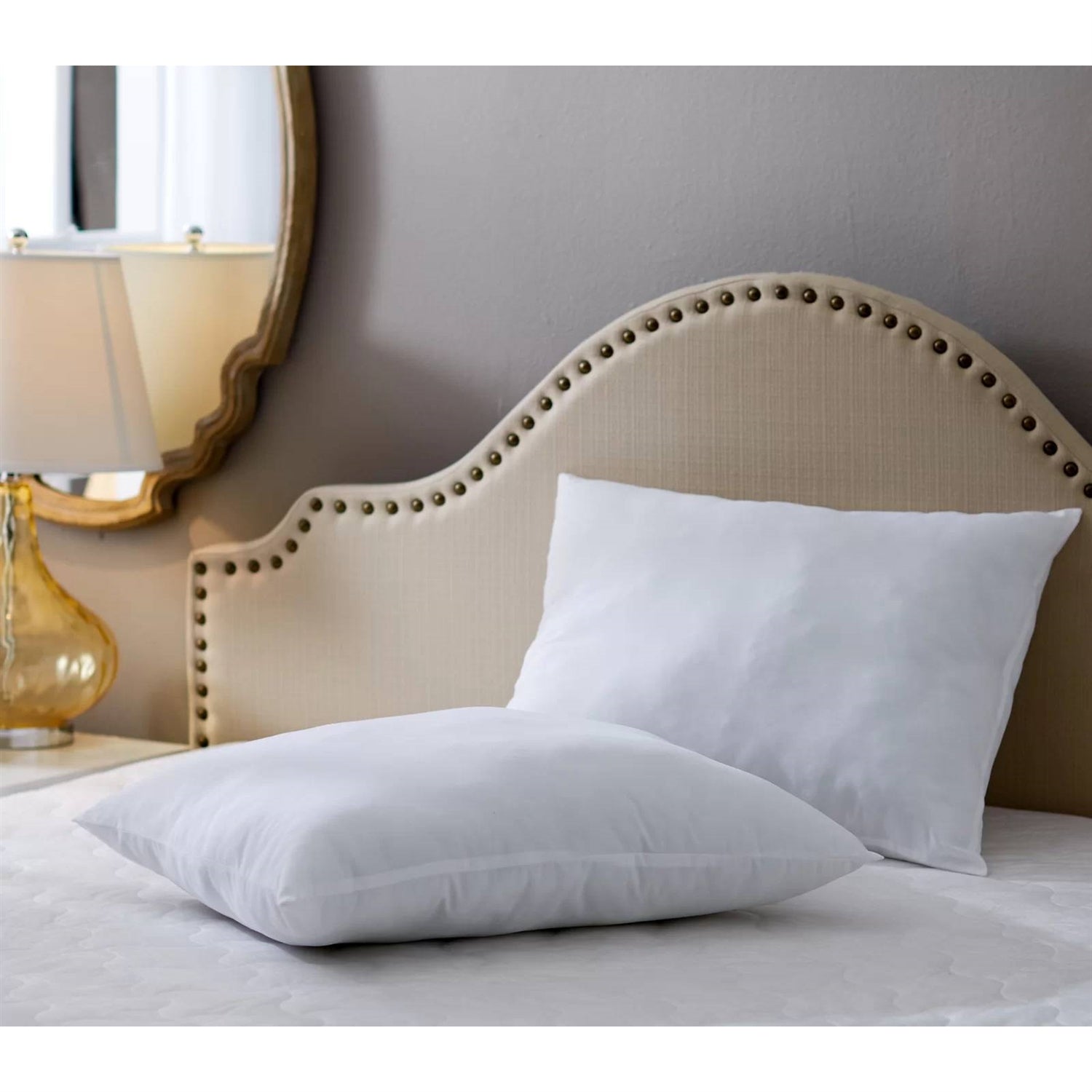 Set of 2 -Standard size Bed Pillow with Plush Polyester Fill and 2 Pillowcases — Chic Home-Decor