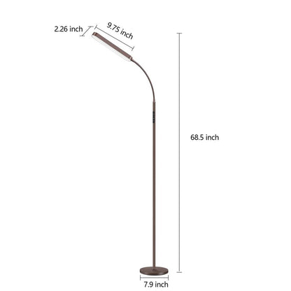 Bronze 68-inch LED Dimmable Floor Lamp with Remote - Accent/Reading Light
