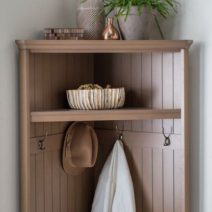 Driftwood Birch Corner Hall Tree Shoe Cubbie Hat Storage Rack
