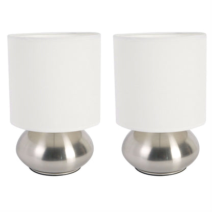 Set of 2 Bedroom Table Lamp Night Light with Touch On Off Sensor