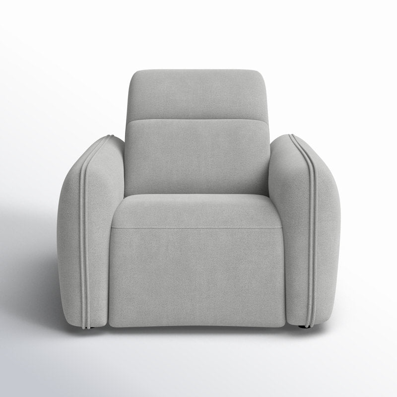 Gian 36 Inch Accent Chair, Soft Dark Gray Microfiber, Pillow Top Armrests