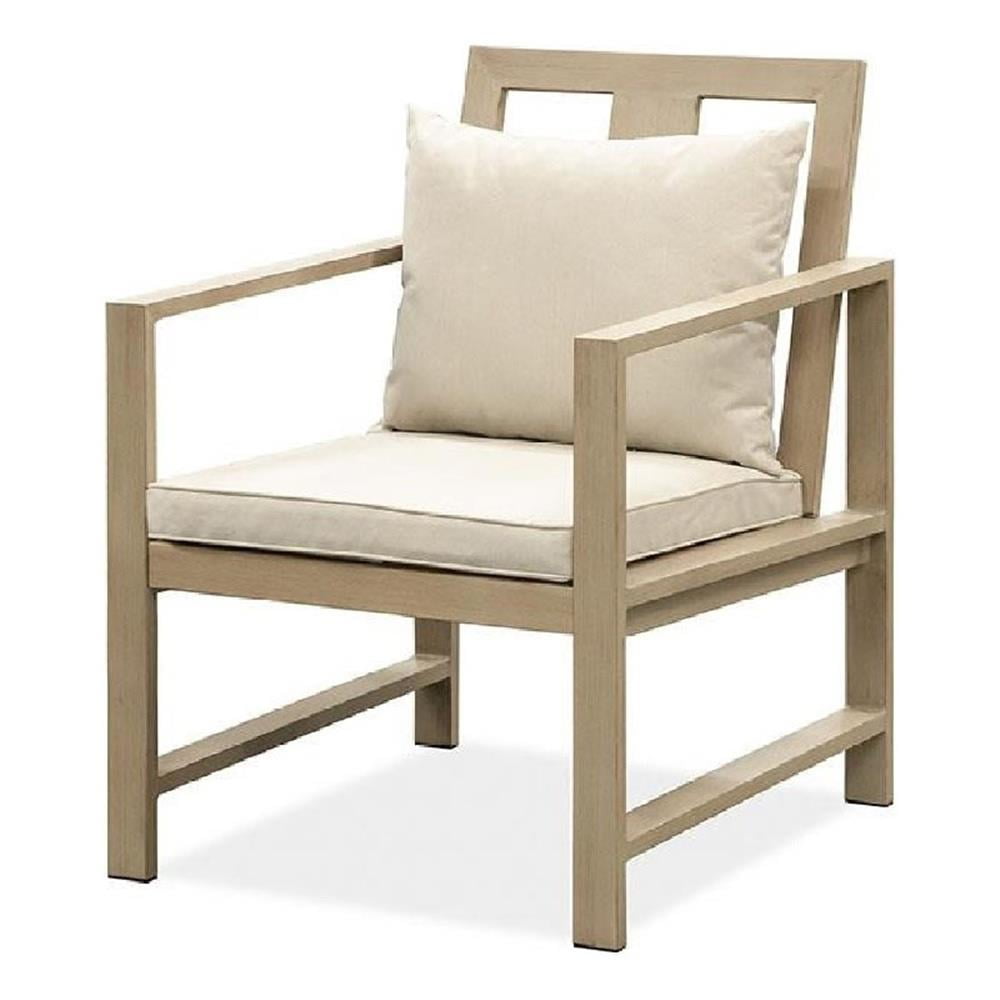 Beli Outdoor Armchair Set of 2, Washable Beige Covers, Natural Brown