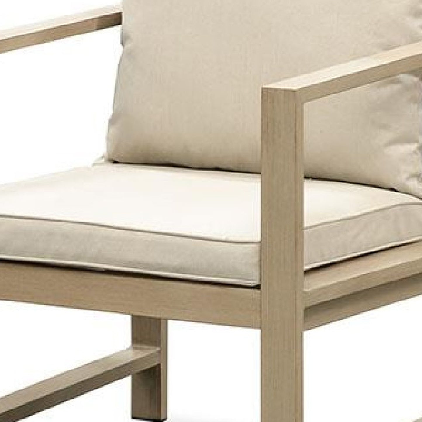 Beli Outdoor Armchair Set of 2, Washable Beige Covers, Natural Brown