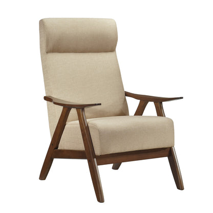 Bella 32 Inch Accent Chair Armchair, Storage Arms, Blue, Solid Rubberwood