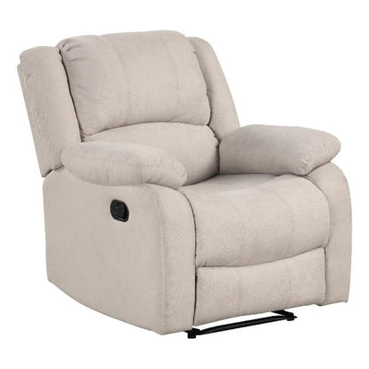 Chris Manual Pull Tab Recliner Chair, Tufted Oatmeal Beige Polyester