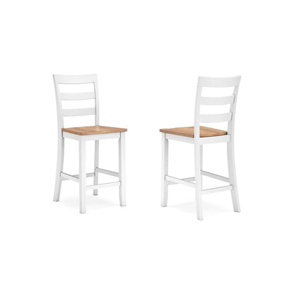 White Brown Solid Mango Wood Counter Chair