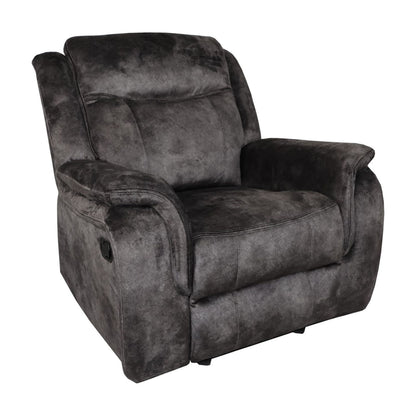 Harbor 39 Inch Manual Recliner Chair, Pocket Coils, Gray Faux Suede Velvet