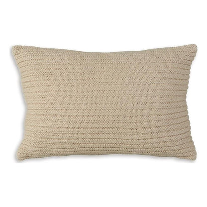 Lumbar Throw Pillow Set of 4, 14 x 22, Polyfill Textured Light Brown Cotton