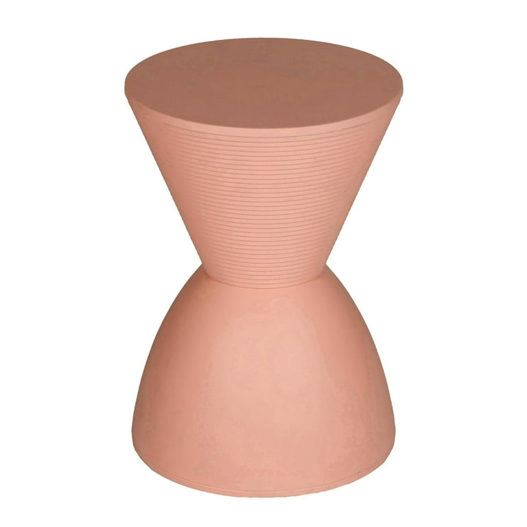 Niya 17 Inch Side End Table, Round Top, Pedestal Base, Indoor Outdoor, Gray