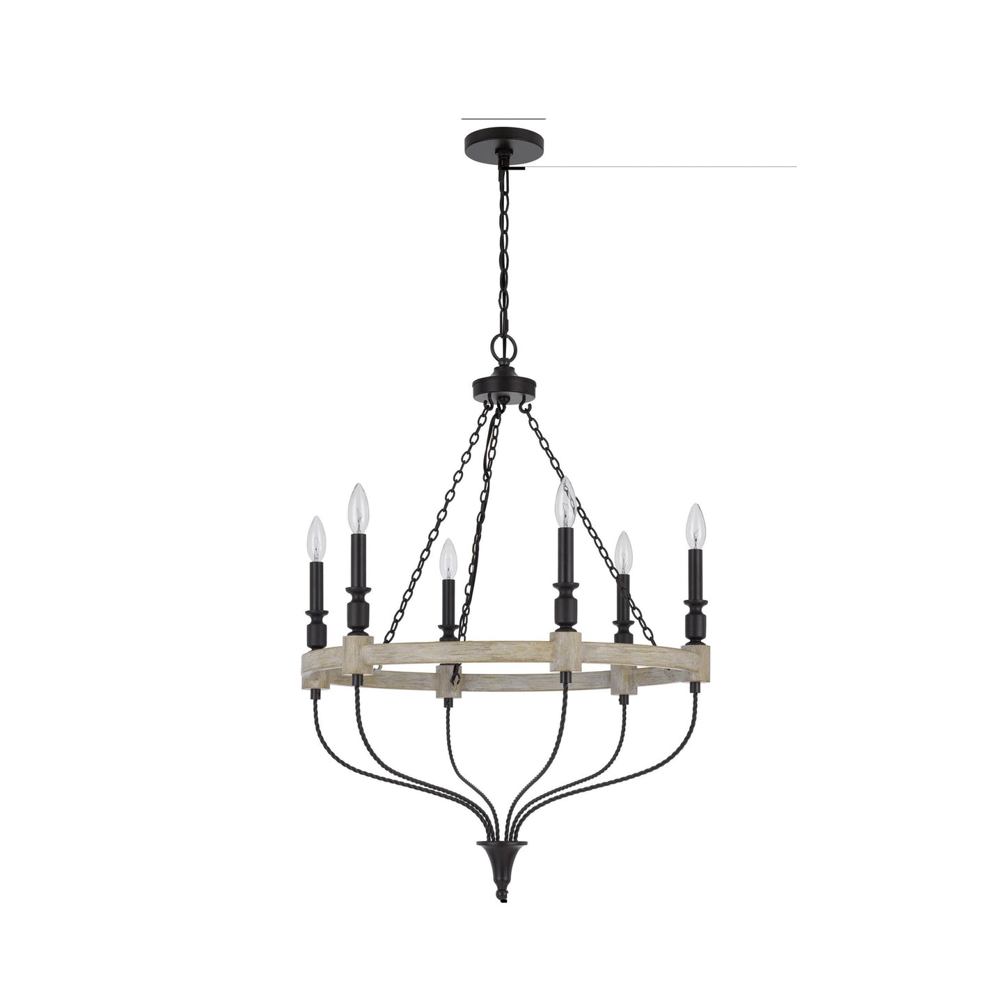 Rustic touch of Distressed Wood Wheel Candelabra Design, Black