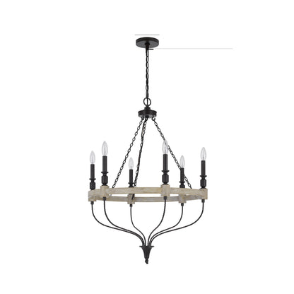 Rustic touch of Distressed Wood Wheel Candelabra Design, Black