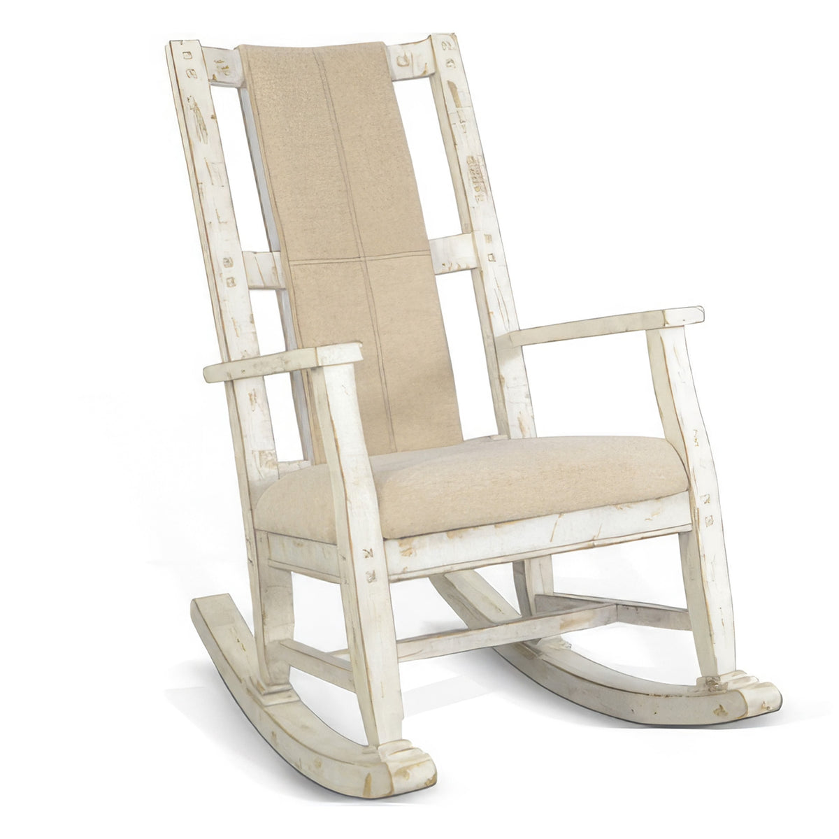 White Mahogany Mindy Wood Rocking Chair