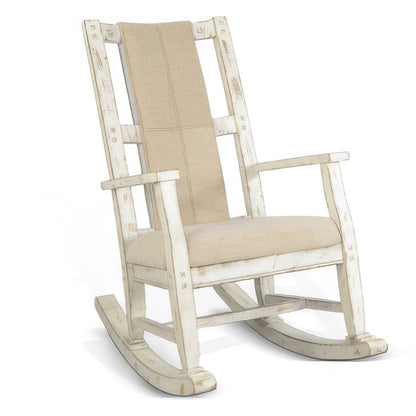 White Mahogany Mindy Wood Rocking Chair
