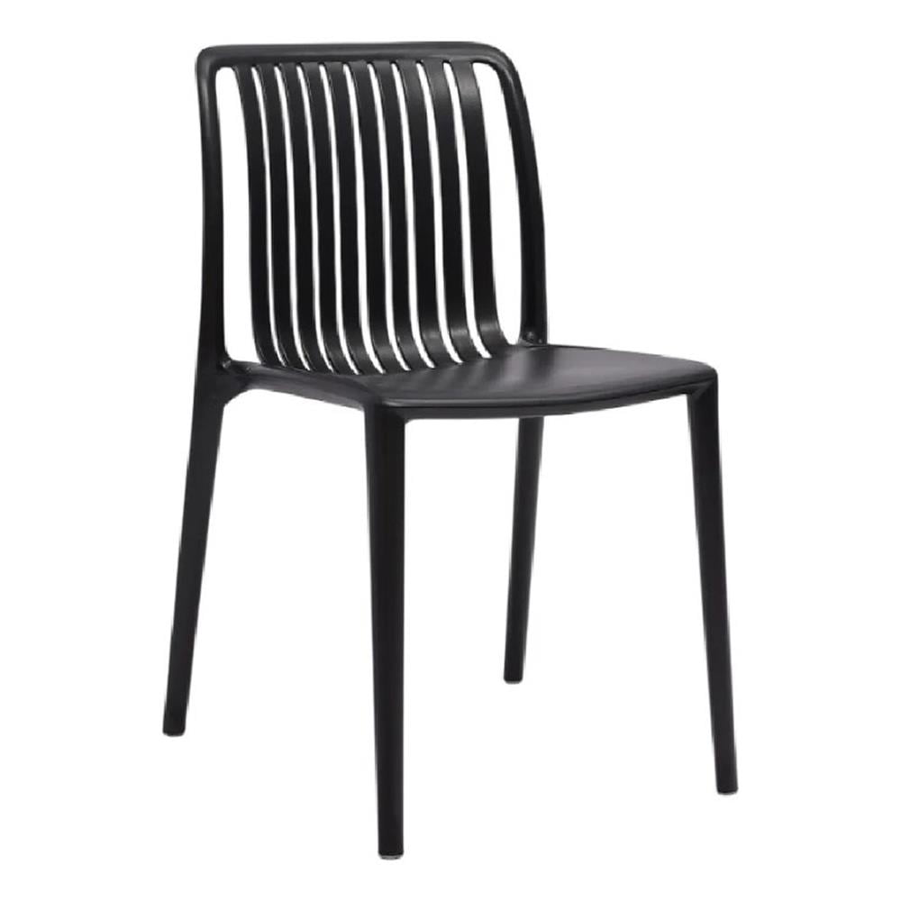Womu Outdoor Side Chair Set of 4, White Finish, Open Slatted Backrest