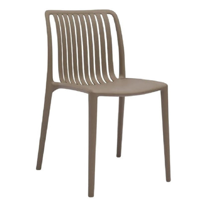 Womu Outdoor Side Chair Set of 4, Black Finish, Open Slatted Backrest