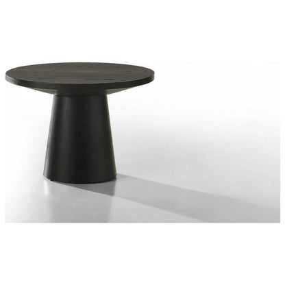 Liom Nesting Side Table Set of 2, Triangular Top, Black Solid Mindi Wood