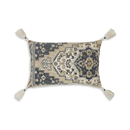 Zony 14 x 22 Lumbar Accent Pillow Set of 4, Boho Tassels, Medallion, Ivory