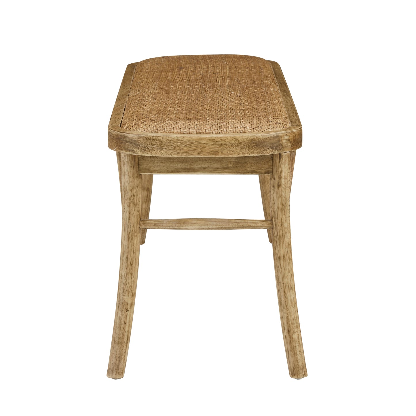 Fela Counter Stool Chair, Black Seat and Back, Natural Brown Wood