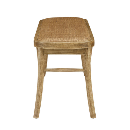 Fela Counter Stool Chair, Black Seat and Back, Natural Brown Wood