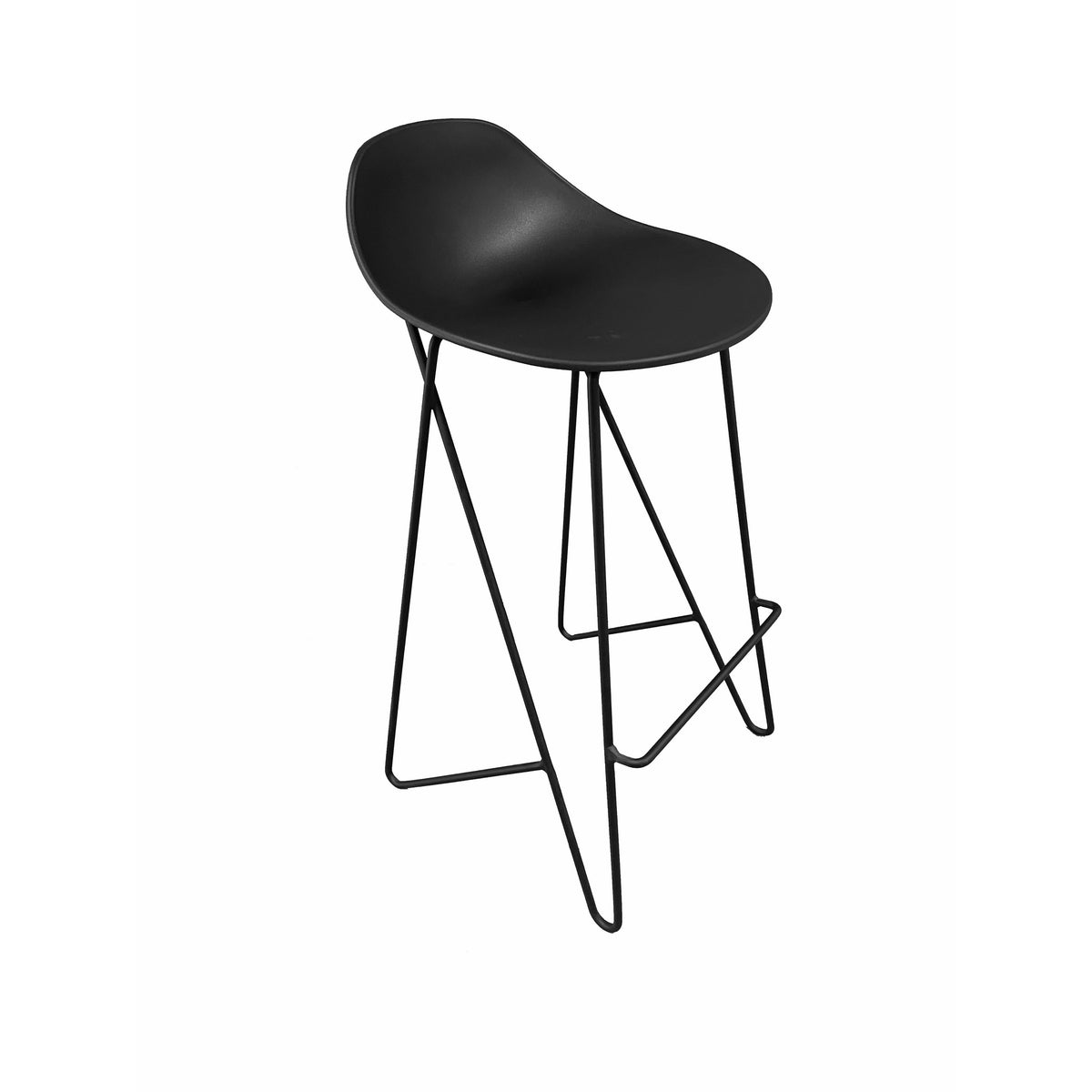 Bert 30 Inch Barstool Chair Set of 2, Low Back, Geometric White Metal