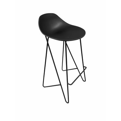 Bert 30 Inch Barstool Chair Set of 2, Low Back, Geometric White Metal