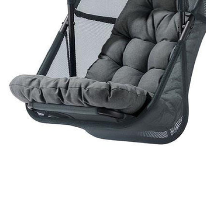 Bery Patio Hanging Swing Chair, Cushioned Dark Gray Mesh