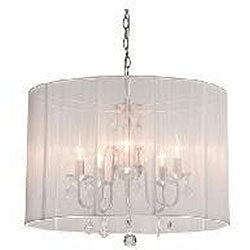 Chrome and Cream 6-light Crystal Chandelier