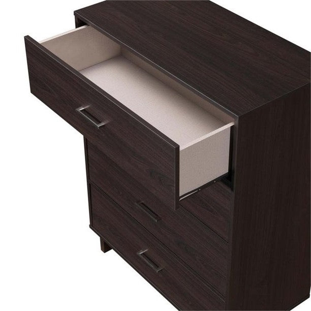 Modern 6 Drawer Double Dresser in Espresso