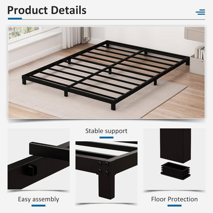 California King 5-inch Heavy Duty Metal Bed Frame with 3,000 lb. Weight Capacity