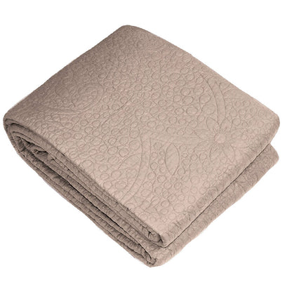 California King 3-Piece Quilted Bedspread 100% Cotton in Taupe