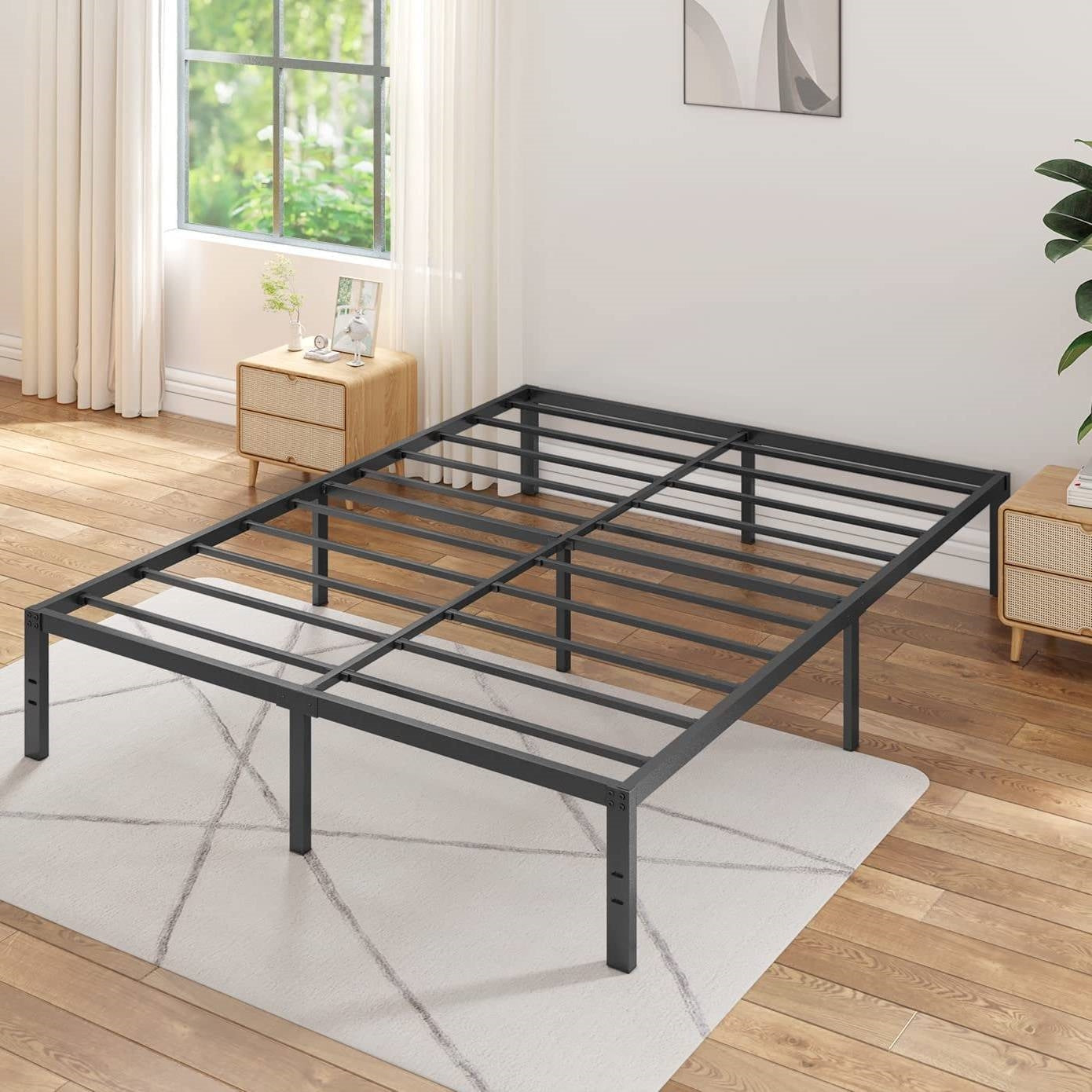 Cal King 16-inch Heavy Duty Metal Bed Frame with 3,500 lbs Weight Capacity — Chic Home-Decor