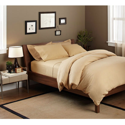Queen size 100-Percent Cotton Velvet Sheet Set in Chamois Color