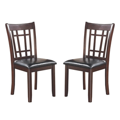 Contemporary Armless Dining Side Chairs, Set of 2, Espresso Brown & Black