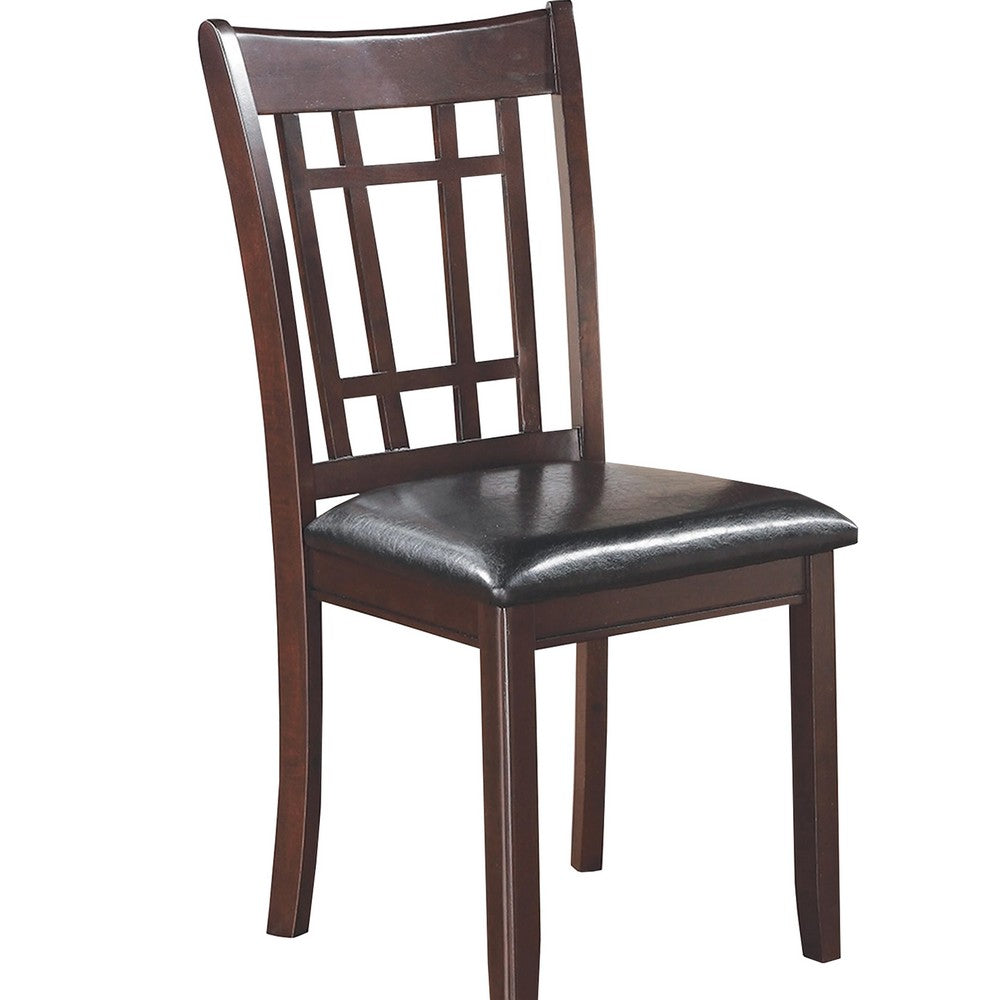 Contemporary Armless Dining Side Chairs, Set of 2, Espresso Brown & Black
