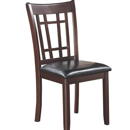 Contemporary Armless Dining Side Chairs, Set of 2, Espresso Brown & Black