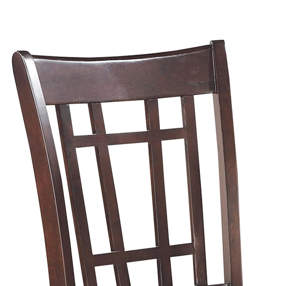 Contemporary Armless Dining Side Chairs, Set of 2, Espresso Brown & Black